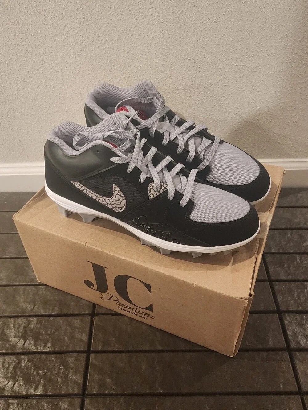 Men's Air Jordan Stadium 90 Cleat 'Black Cement' Football Cleats